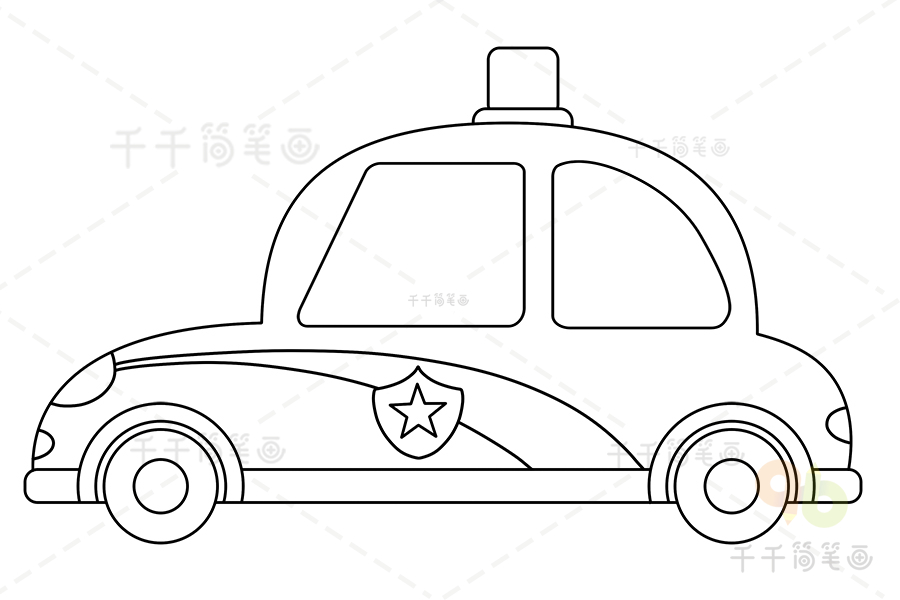110警车怎么画警车简笔画