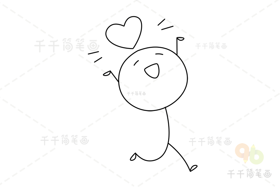 表白火柴人的简笔画法火柴人简笔画