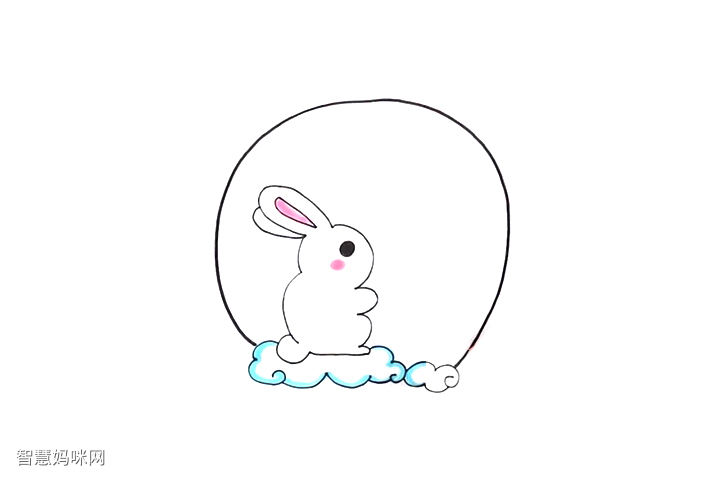 简笔画作品简单漂亮的中秋节玉兔简笔画