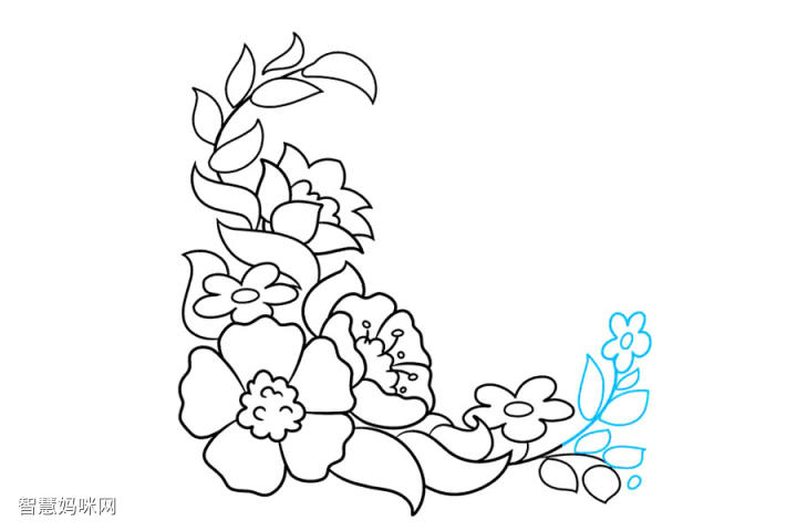 简笔画花丛简笔画画法步骤