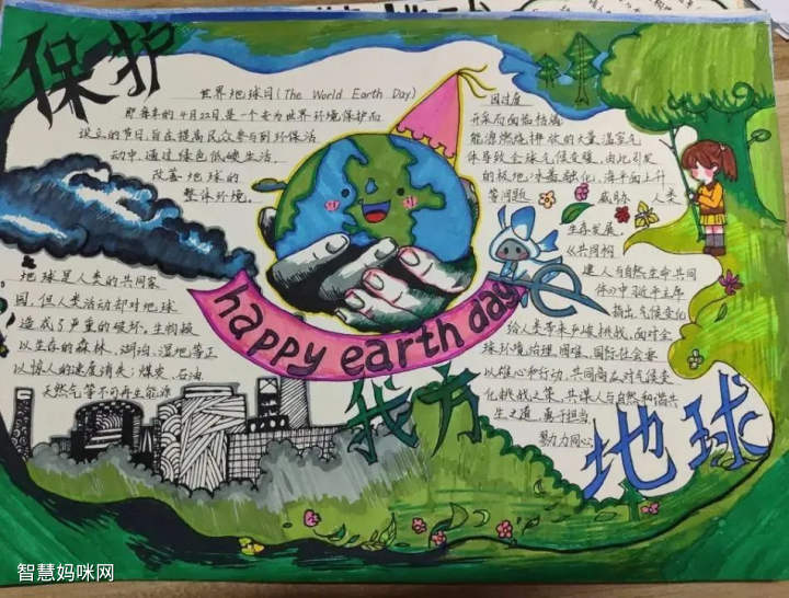 手抄报作品爱护地球保护环境手抄报获奖作品