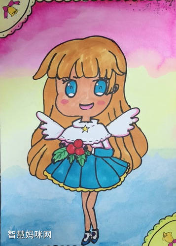 小女孩一年级绘画儿童绘画作品