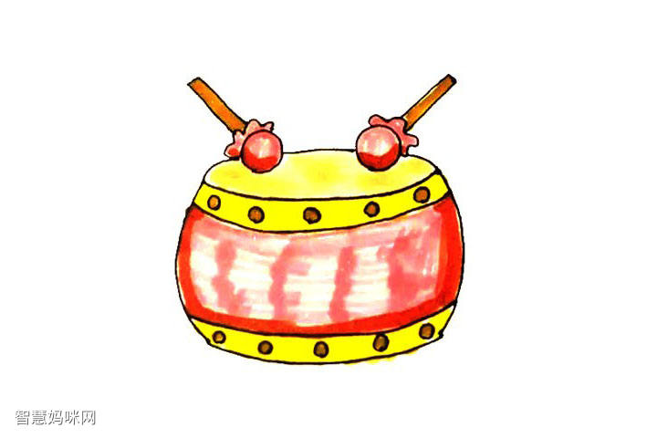 儿童画学画鼓