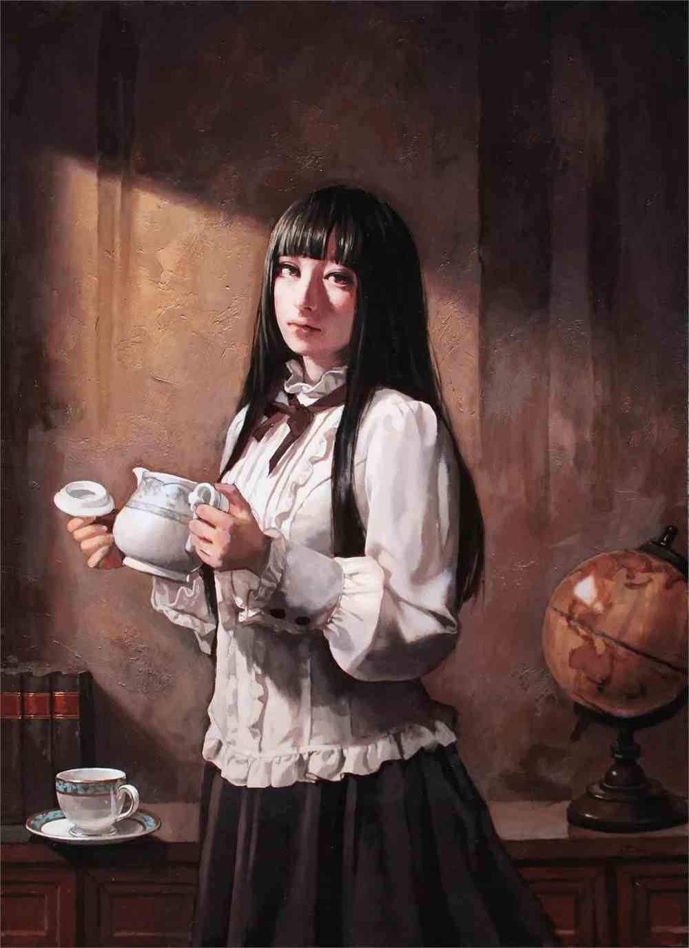 油画世界里的日系少女