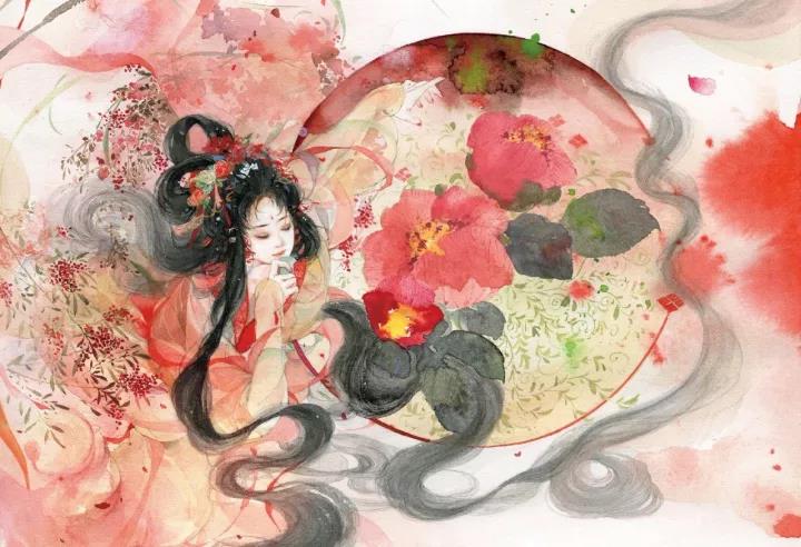 古风水彩插画作品欣赏