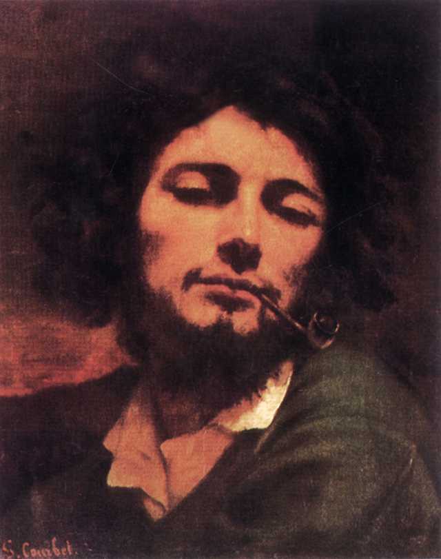库尔贝《刁烟斗的男人》油画 1846年蒙彼利埃博物馆藏