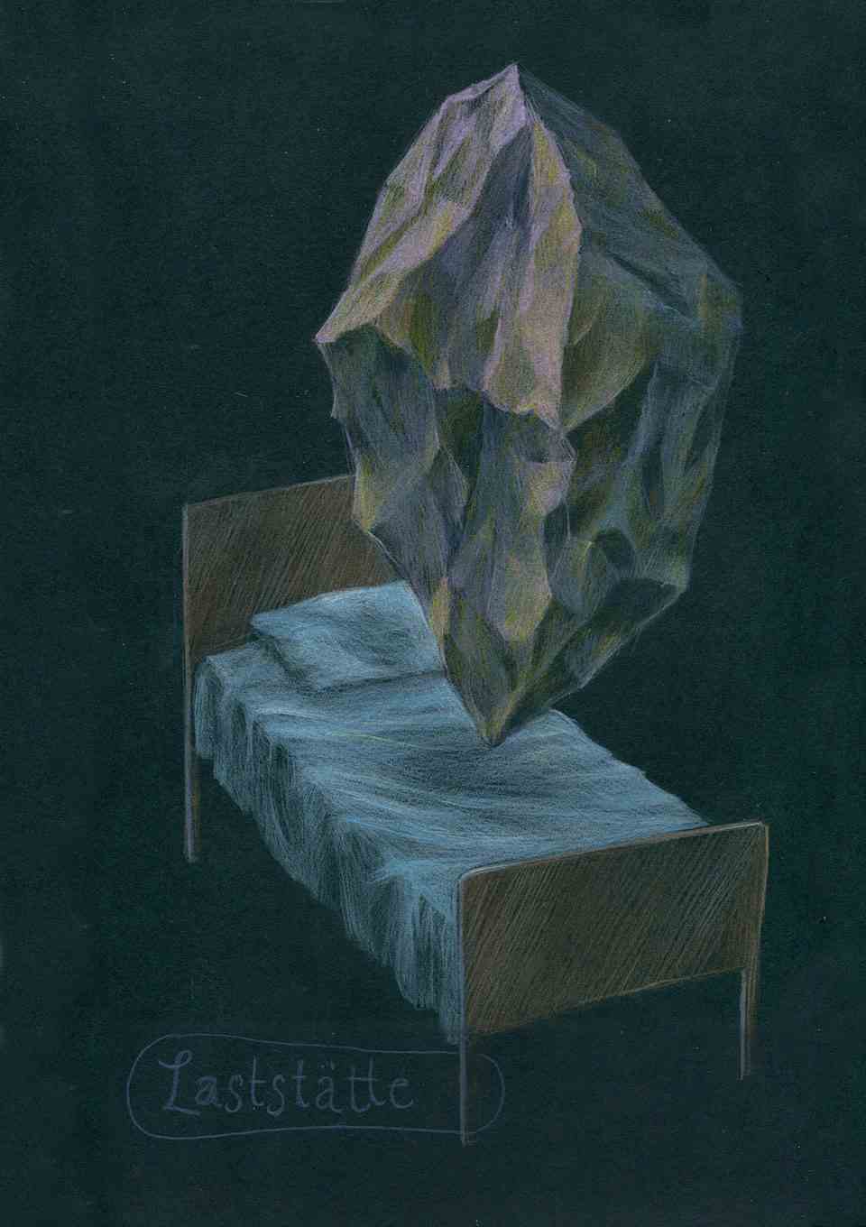 alicewellinger黑色系列抽象彩铅蜡笔画作品