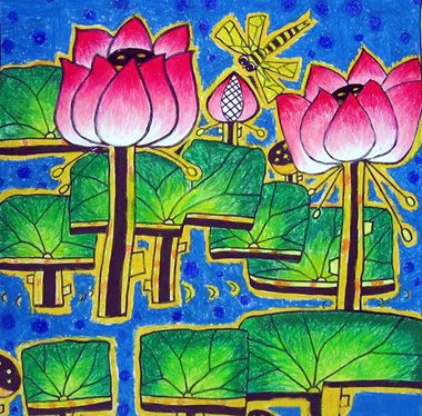 简笔画花荷花