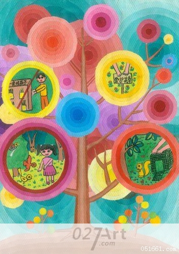 我的愿望儿童画水彩画作品