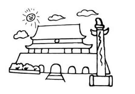 【天安门简笔画】天安门简笔画图片_天门按画法_风景