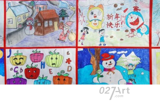庆元旦儿童画:庆元旦联欢会_庆元旦儿童画
