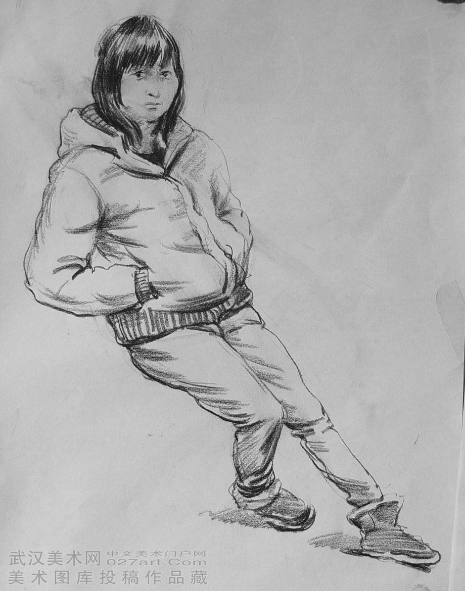 人物速写美术作品武汉博昱画室教师作品02