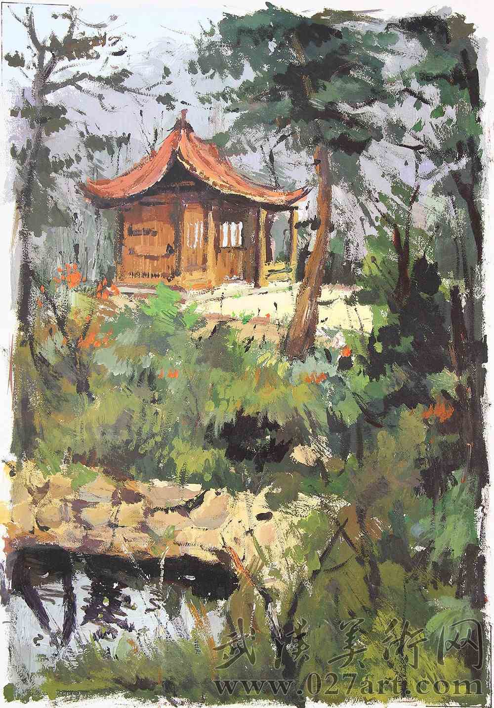 水粉风景画图片,色彩风景美术作品欣赏(15.3.00193)