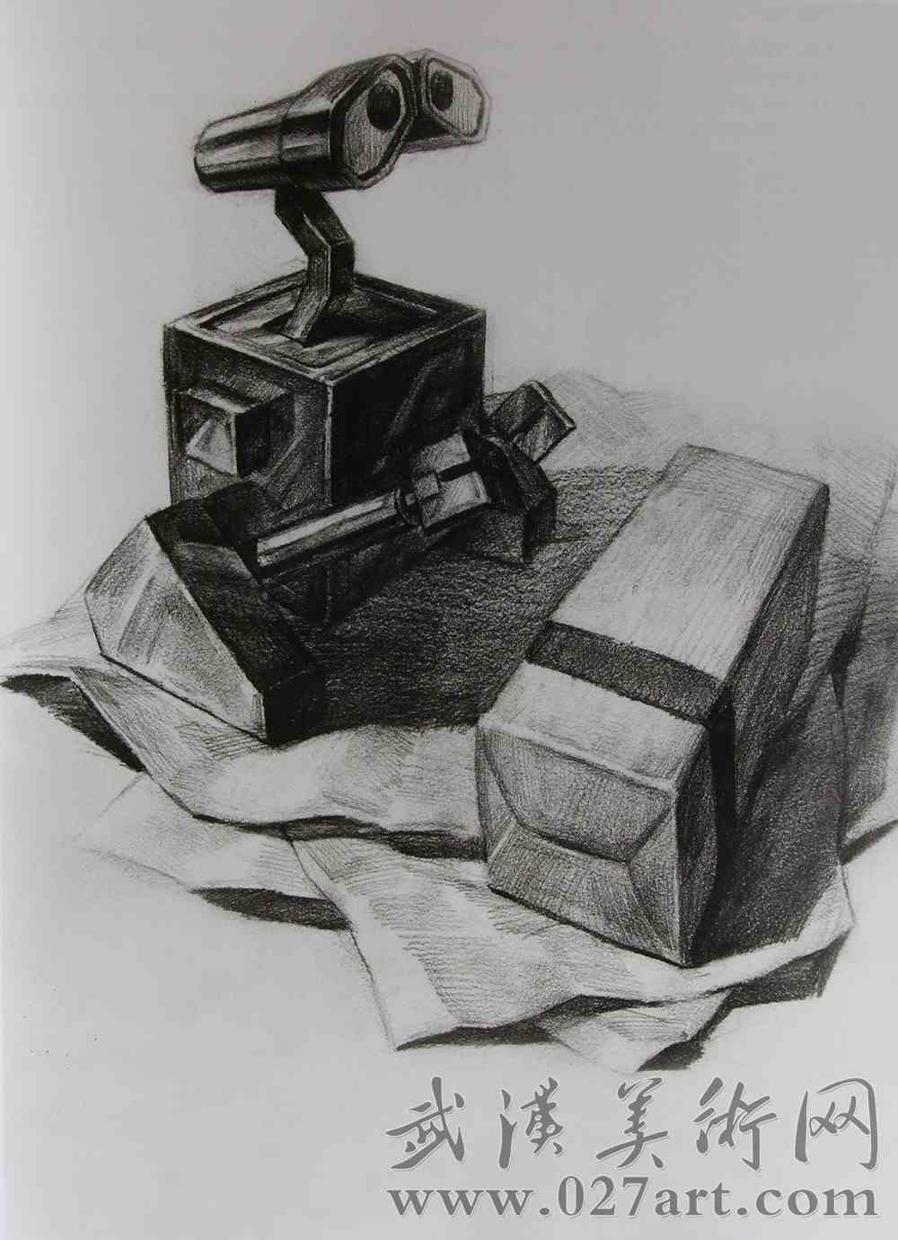 瓦力设计素描图片,纸盒设计素描训练