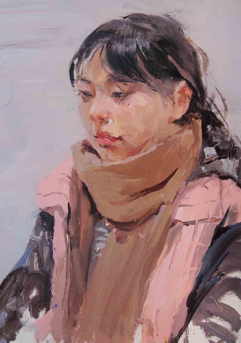 10张女青年水粉头像作品欣赏
