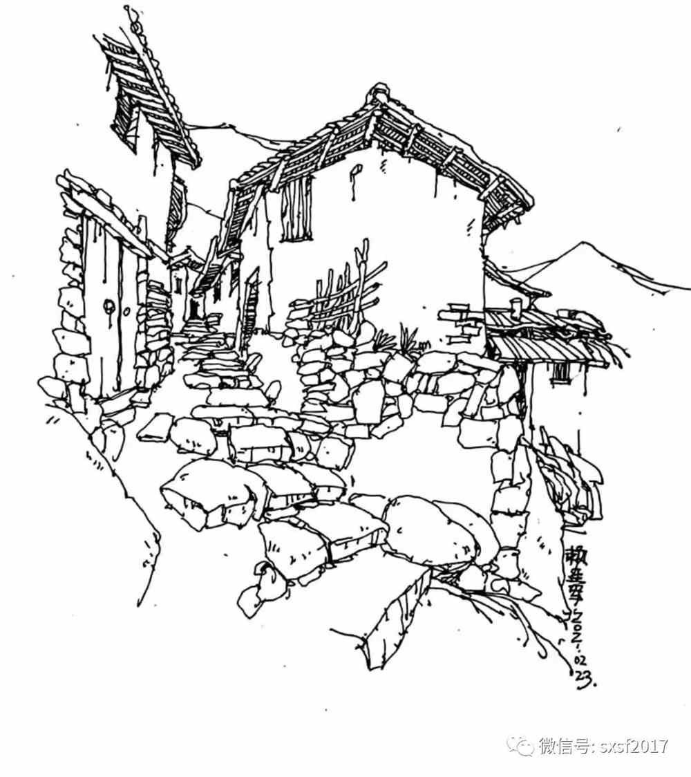 成角透视运用平行透视运用正面无透视建筑单体杂物练习线条练习课程