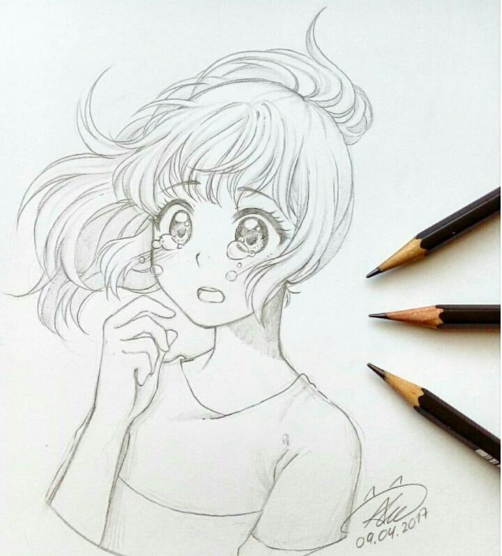 铅笔手绘动漫人物欣赏铅笔画动漫人物临摹素材