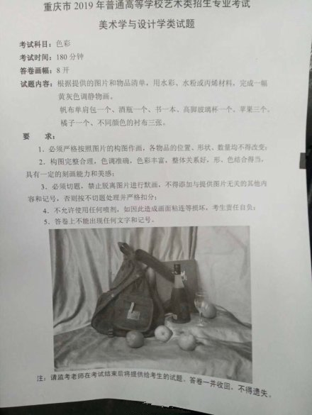 2019重庆美术考题