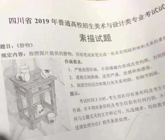 2019四川美術考題