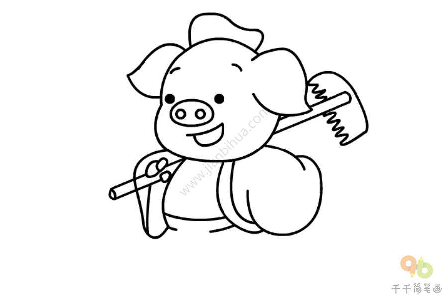 西游记猪八戒简笔画步骤图猪八戒简笔画