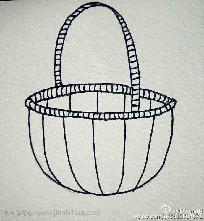 简笔画菜篮子的简笔画手帐简笔画