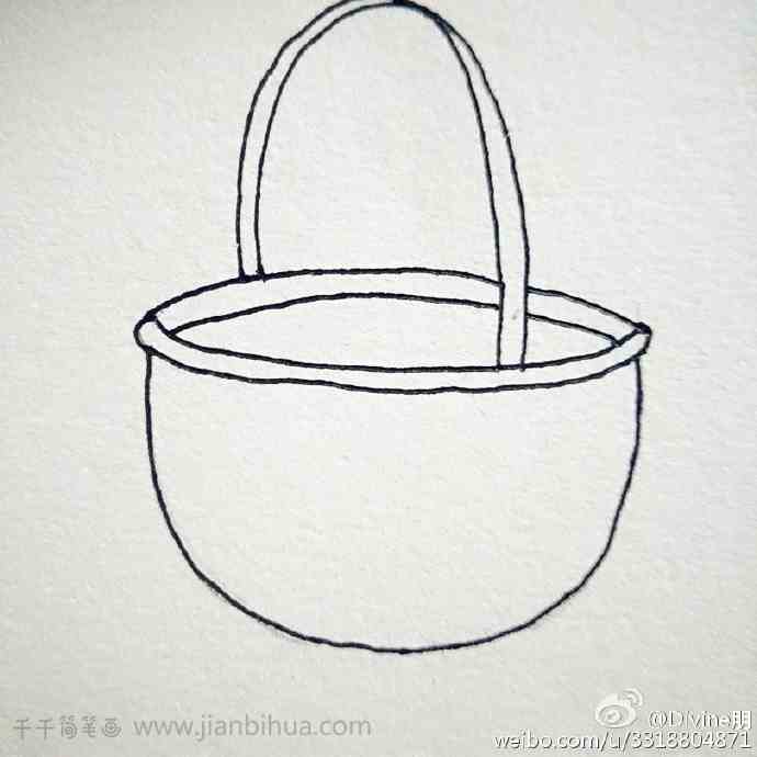 简笔画菜篮子的简笔画手帐简笔画