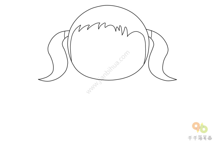 可爱的短刘海小女孩简笔画女孩简笔画