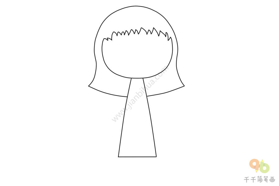 齐刘海小女孩简笔画女孩简笔画