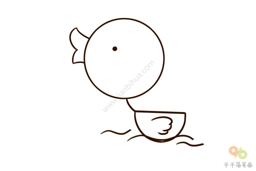 呱呱叫的鸭子简笔画步骤图鸭子简笔画