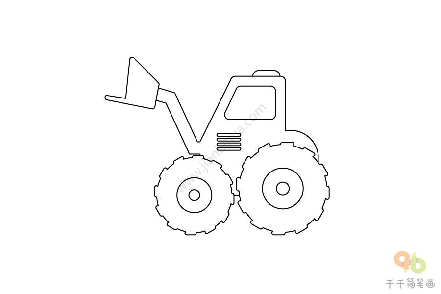 简单画铲车简笔画工程车简笔画