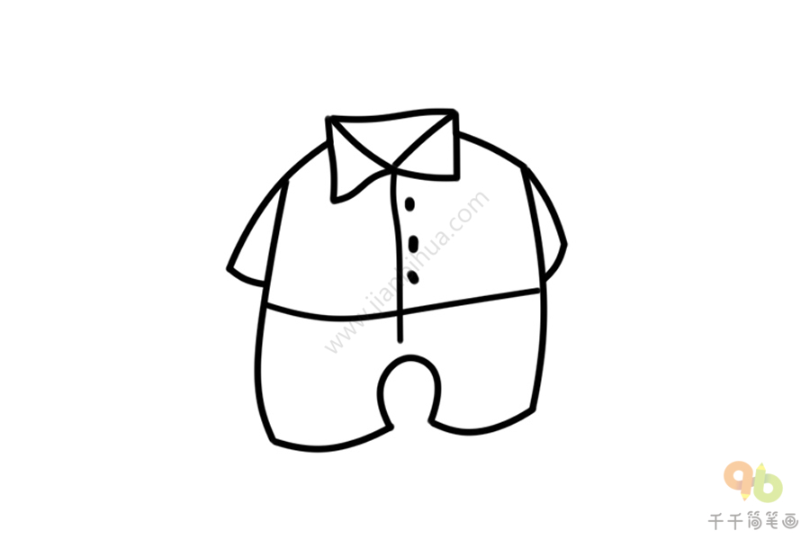 男童连体衣简笔画衣服简笔画