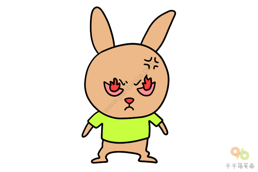 生气的小兔子简笔画兔子简笔画