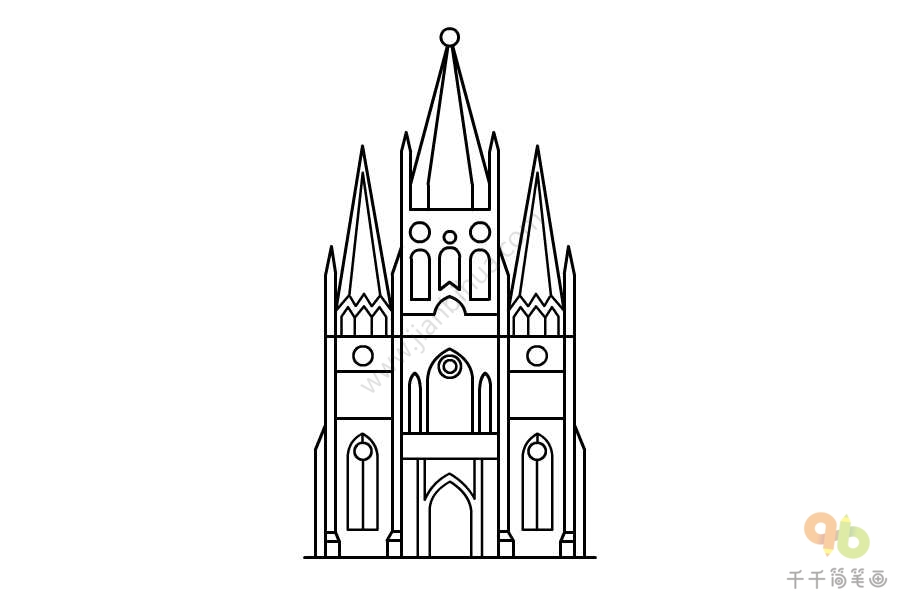 墨尔本圣保罗教堂简笔画建筑简笔画
