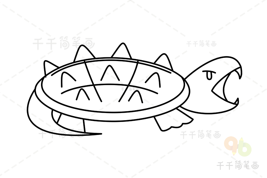 大鳄龟简笔画教程海洋动物简笔画