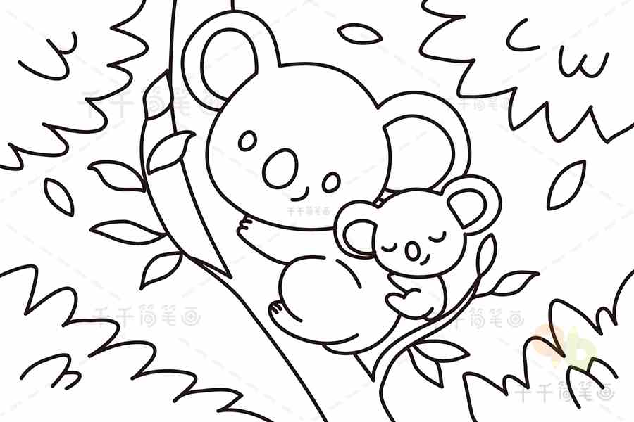 教你怎么画考拉简笔画陆地动物简笔画