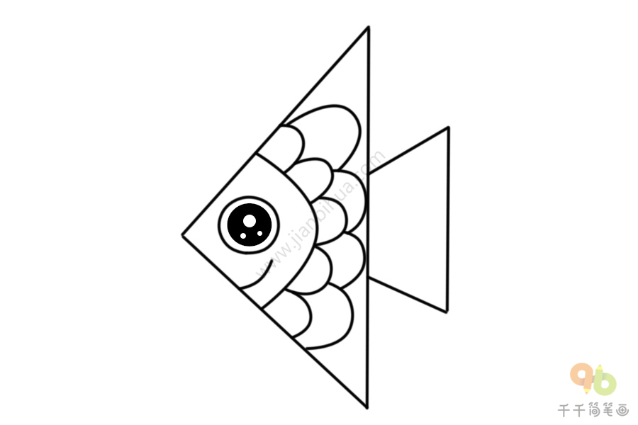形状变动物用三角形画小鱼简笔画神奇画简笔画
