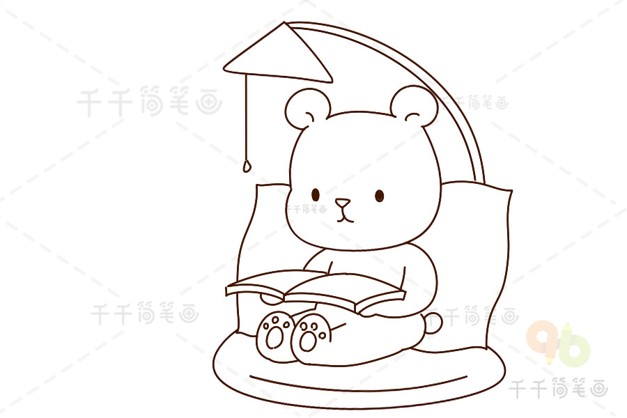 我的愿望清单简笔画睡前读一本书情景动物简笔画