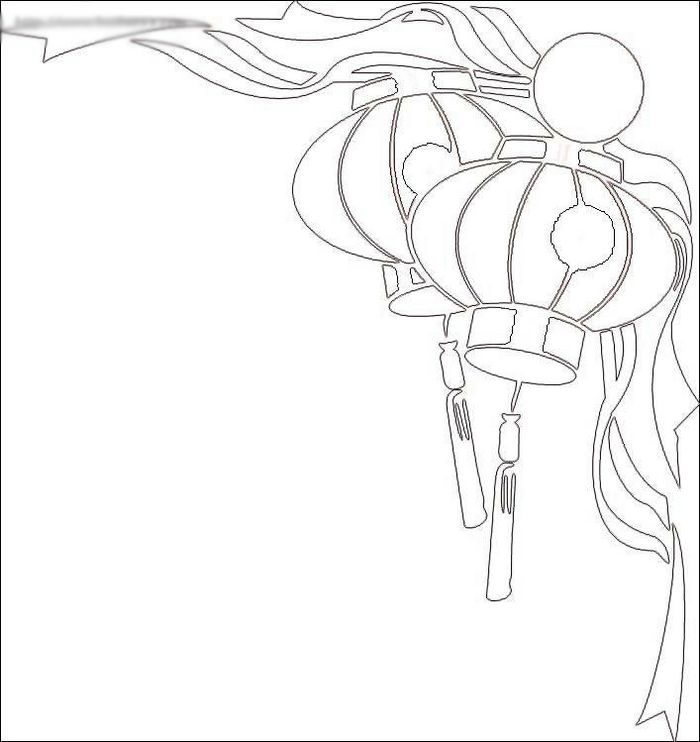 灯笼简笔画中秋赏灯