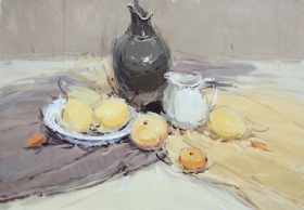 水粉静物作品,水粉静物画,色彩作品