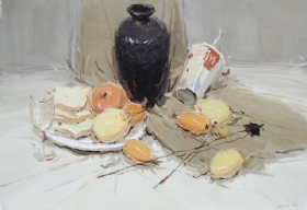 水粉静物作品,水粉静物画,色彩作品