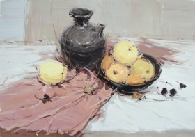 水粉静物作品,水粉静物画,色彩作品