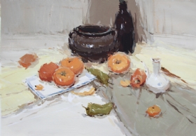 水粉静物作品,水粉静物画,色彩作品
