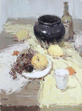 水粉静物作品,水粉静物画,色彩作品