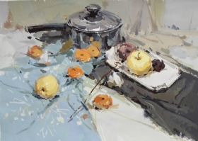 水粉静物作品,水粉静物画,色彩作品