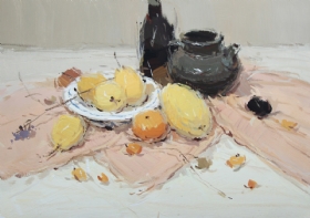 水粉静物作品,水粉静物画,色彩作品
