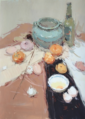 水粉静物作品,水粉静物画,色彩作品