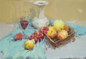 水粉静物作品,水粉静物画,色彩作品