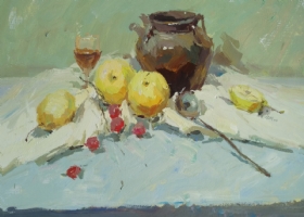 水粉静物作品,水粉静物画,色彩作品