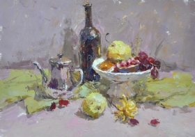 水粉静物作品,水粉静物画,色彩作品