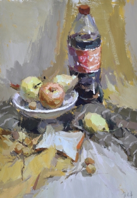 水粉静物作品,水粉静物画,色彩作品
